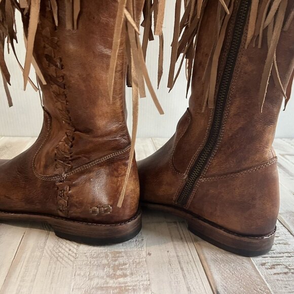 BED STU HOPLIA Leather Fringe Knee High Boots NWB - Picture 5 of 11